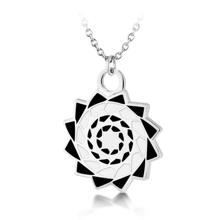 Pinecone Patchwork Pendant (Black/White)-LumbeeJewelry.com