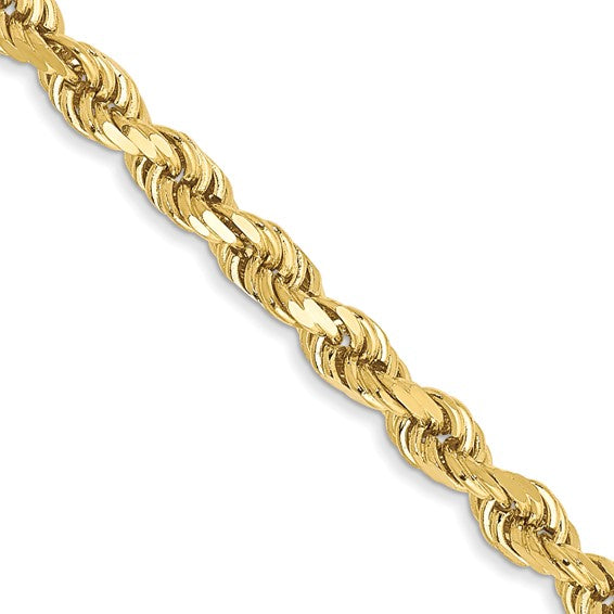 10k 3mm Diamond-cut Rope Chain 26inch