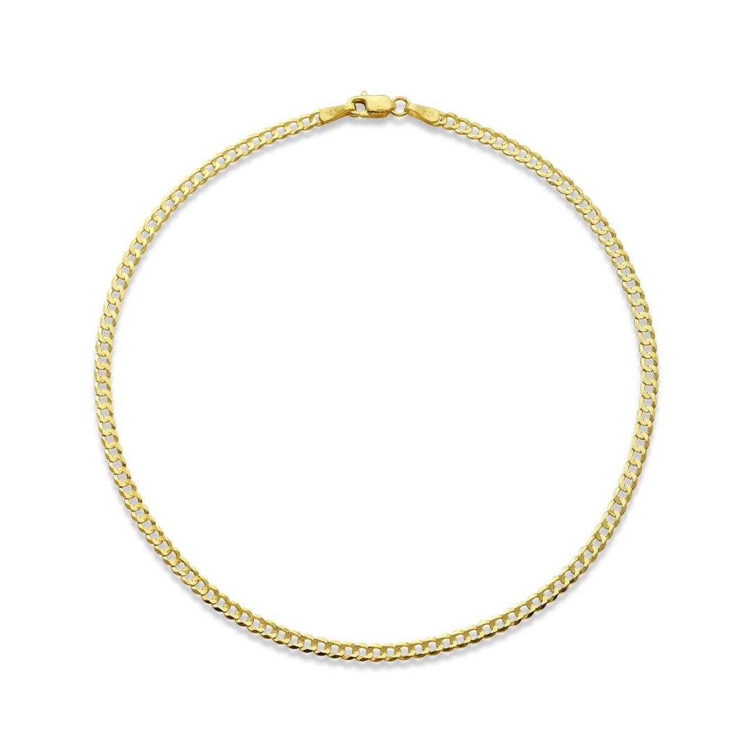 10k Anklet Curb Link 2mm 10inch