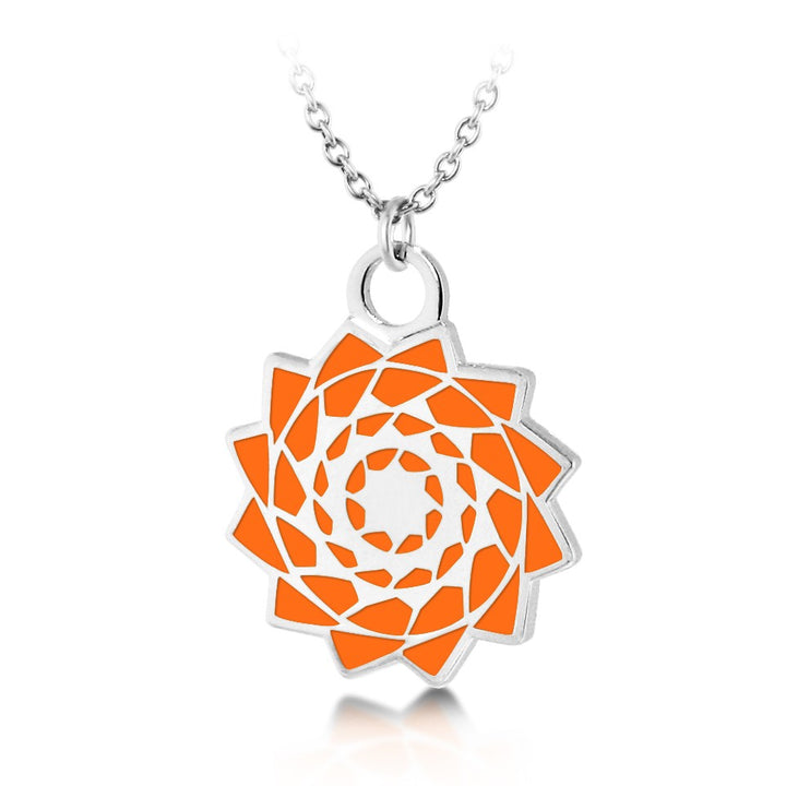 Pinecone Patchwork Pendant (Orange)-LumbeeJewelry.com