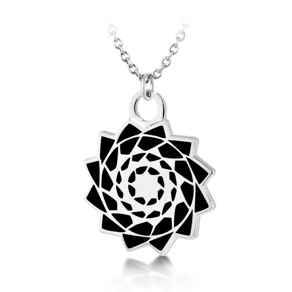 Pinecone Patchwork Pendant (Black)-LumbeeJewelry.com