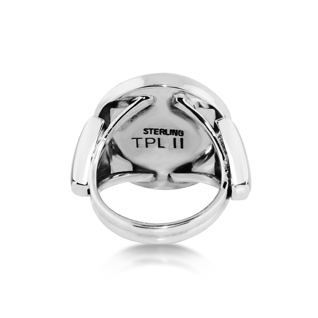 Pinecone Patchwork Inlay Gents Ring Sterling-LumbeeJewelry.com