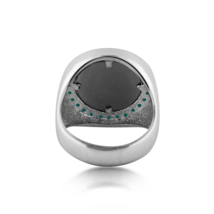 Sterling Silver Lumbee Executive Ring w/Turquoise-LumbeeJewelry.com