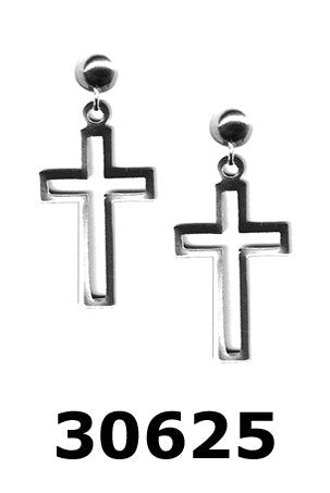 Concept Earring Cross Silver tone 30625