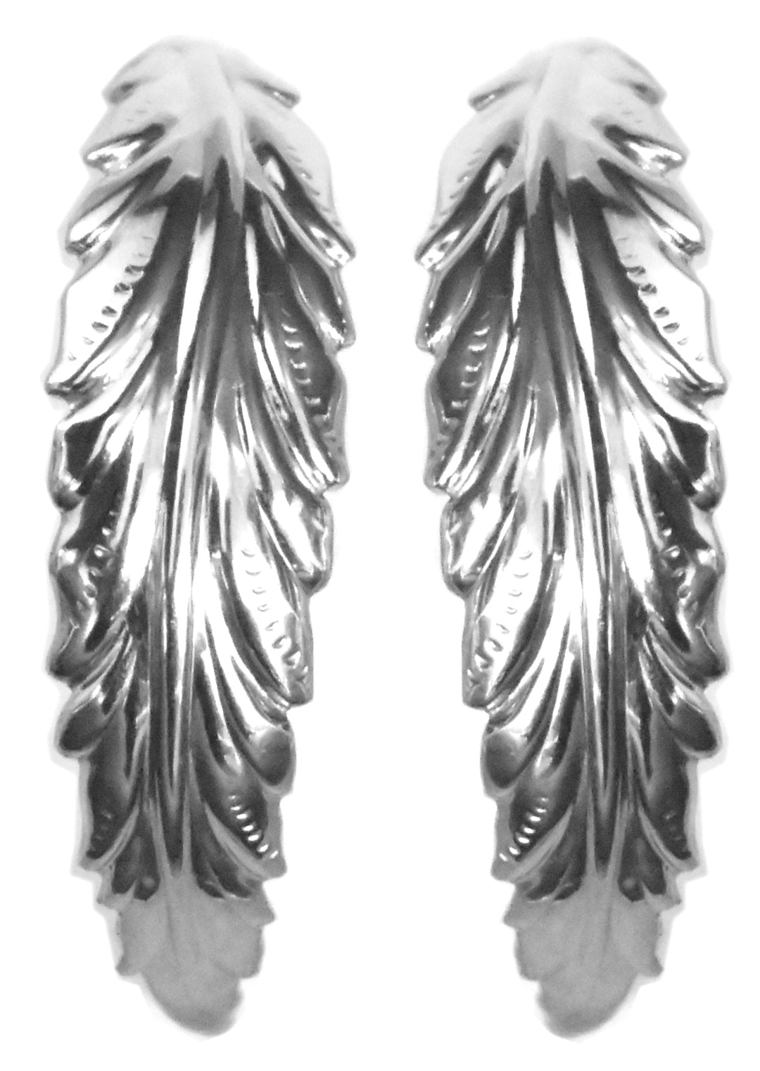 Concept Earring Feather Silver tone 32379