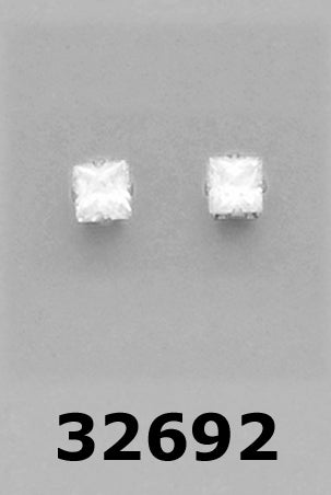 Concept Earring Square 4x4mm CZ 32692