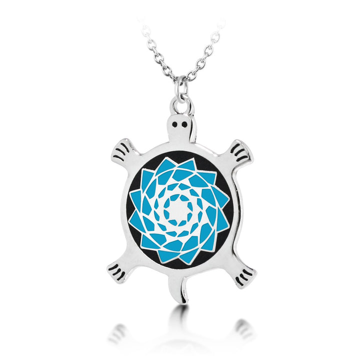 Pinecone Patchwork Turtle Pendant (Turquoise)-LumbeeJewelry.com