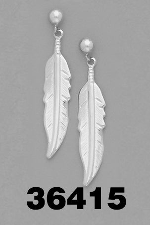 Concept Earring Feather Silver tone 36415