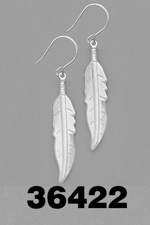 Concept Earring Feather Silver tone 36422