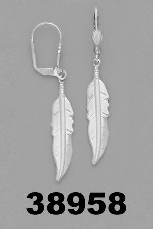 Concept Earring Silver tone Feather 38958