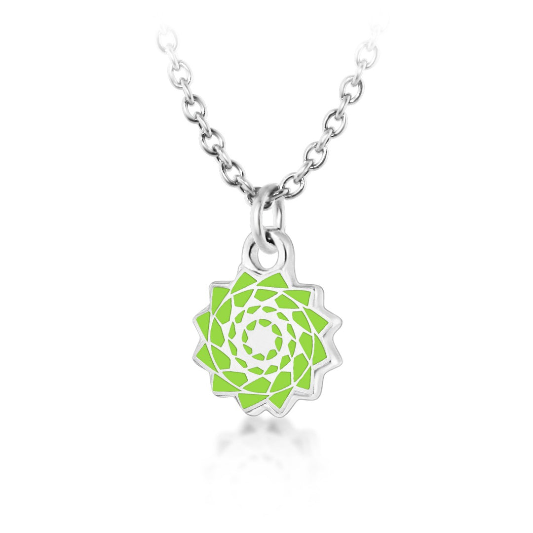 Pinecone Patchwork Children Pendant (Lime Green)-LumbeeJewelry.com