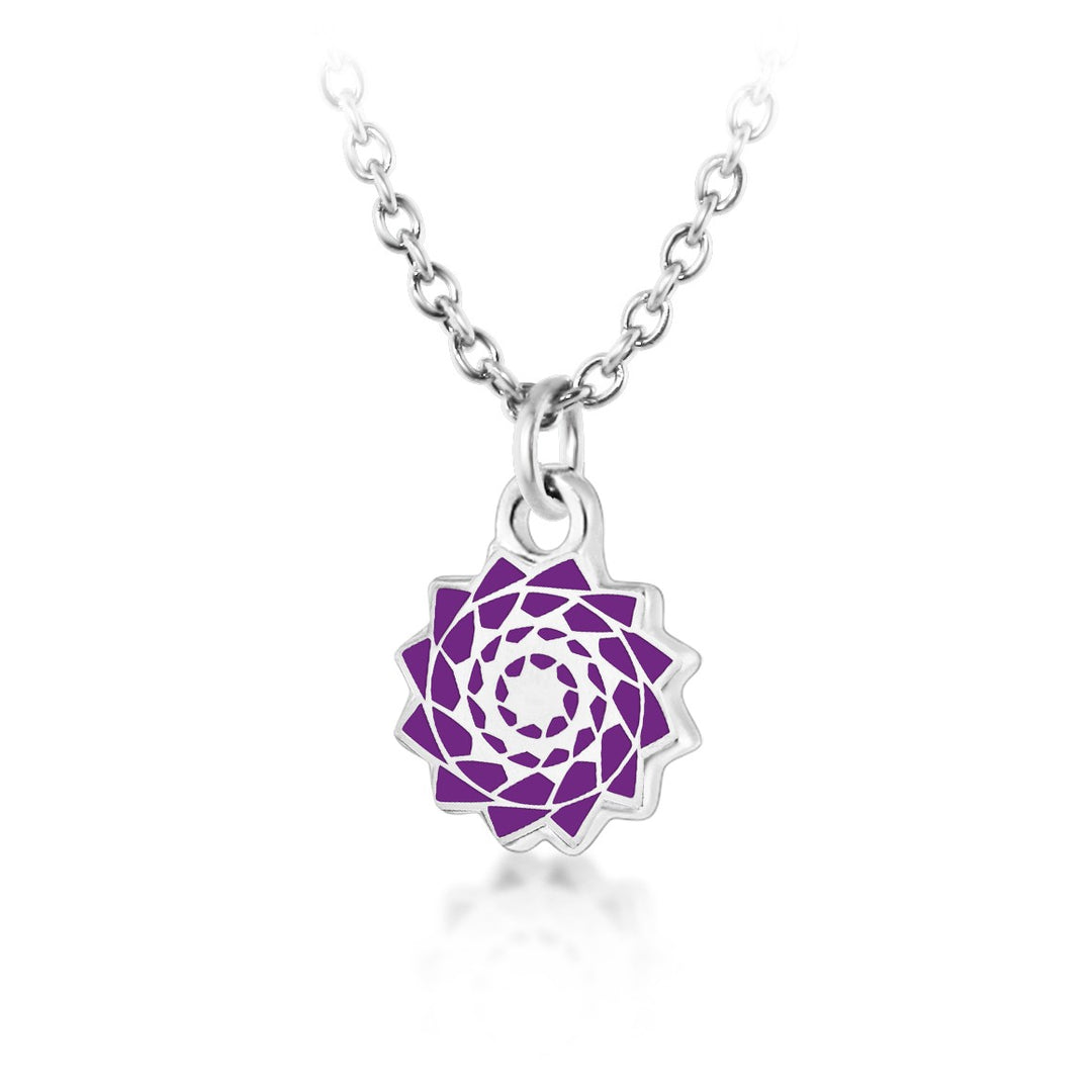 Pinecone Patchwork Children Pendant (Purple)-LumbeeJewelry.com