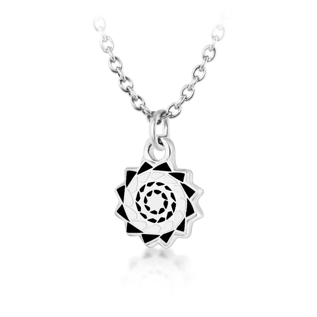 Pinecone Patchwork Children Pendant (Black/White)-LumbeeJewelry.com