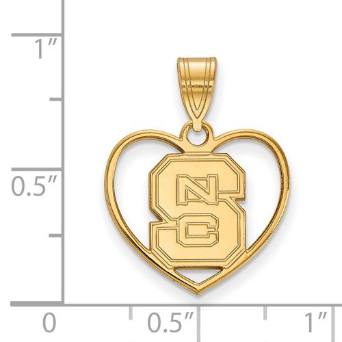 Sterling Silver with GP NCSU Pendant