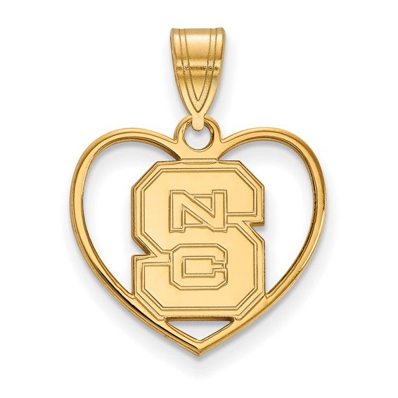 Sterling Silver with GP NCSU Pendant