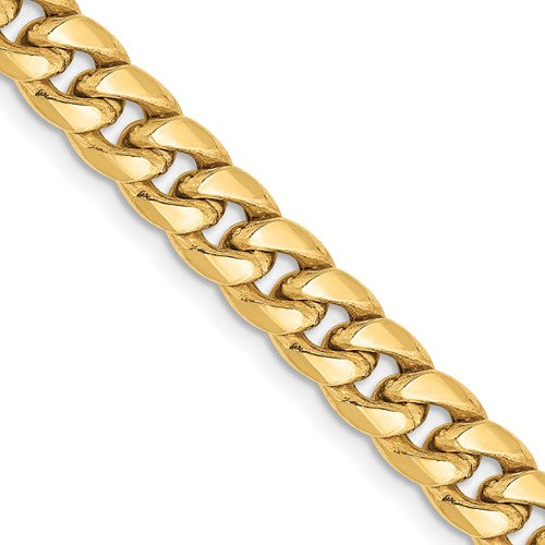 10k 8inch 6.5mm semi-solid cuban link chain