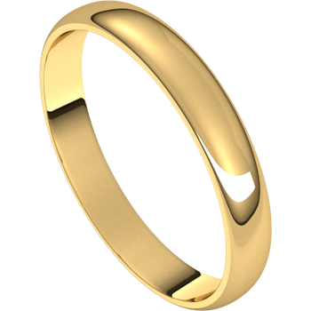 10Kt Yellow Gold Standard Fit Half Round Wedding Band-LumbeeJewelry.com