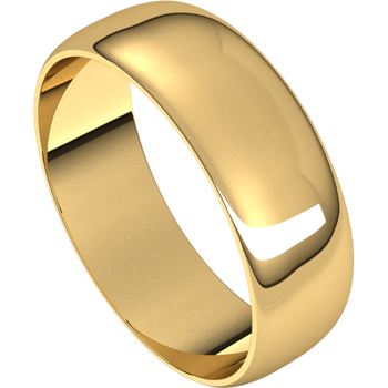 10Kt Yellow Gold Standard Fit Half Round Wedding Band-LumbeeJewelry.com