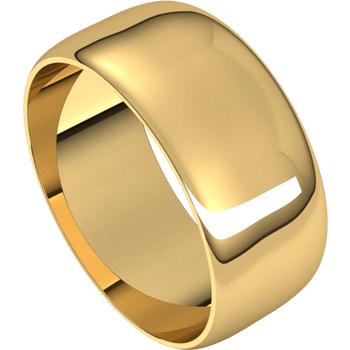 10Kt Yellow Gold Standard Fit Half Round Wedding Band-LumbeeJewelry.com