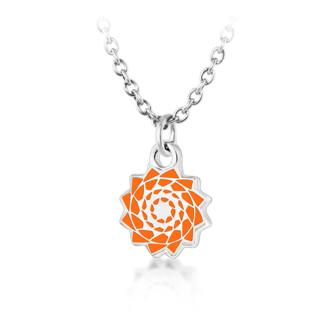 Pinecone Patchwork Children Pendant (Orange)-LumbeeJewelry.com