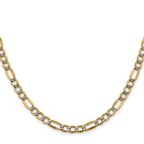 10k Pavé 5mm Figaro 22inch Chain