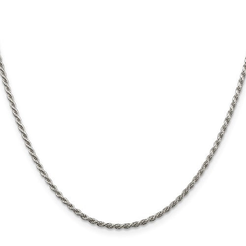 Sterling Silver 1.9mm Diamond-cut Rope Chain 16inch