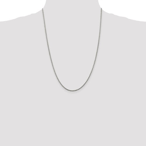 sterling silver 24inch 1.9mm rope necklace