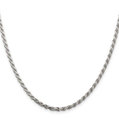 Sterling Silver 16inch  2.8mm Diamond-cut Rope Chain