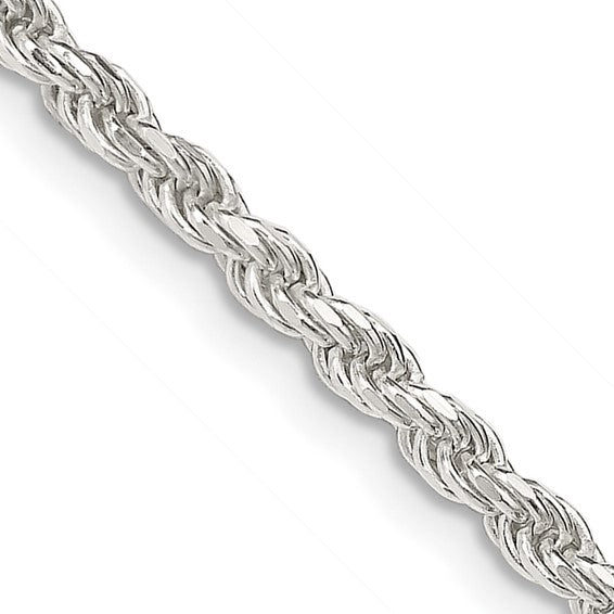 Sterling Silver 22inch 2.8mm Diamond-cut Rope Chain – LumbeeJewelry.com