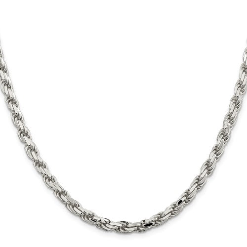 Sterling Silver 20inch 5.5mm Diamond-cut Rope Chain