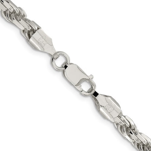 Sterling Silver 20inch 5.5mm Diamond-cut Rope Chain