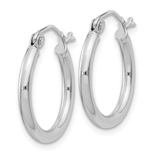 Sterling 2mm Round Hoop Earrings