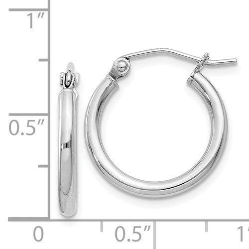 Sterling 2mm Round Hoop Earrings