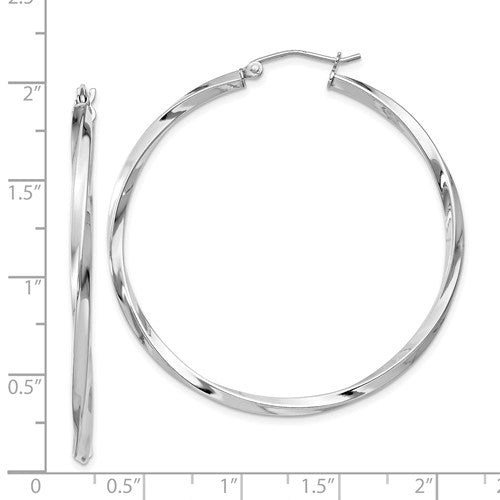 Sterling Twisted 2.5x45mm Hoop Earrings