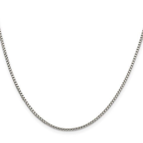 Sterling Silver Round Box Chain 16 inch