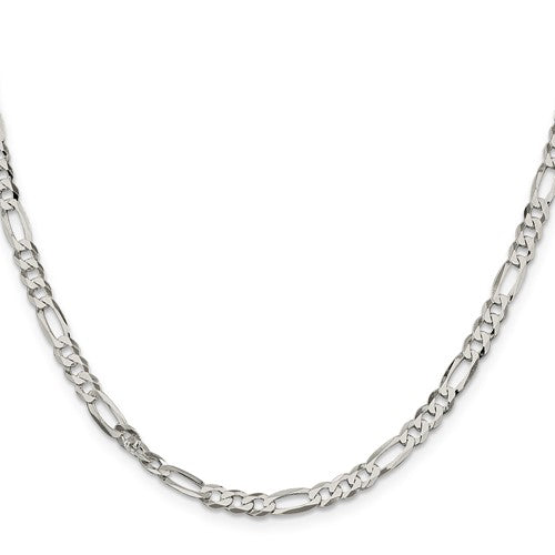 Sterling Silver 3.9mm Flat Figaro Chain 18inch