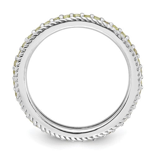 Sterling Silver Stackable Expressions Polished Peridot Eternity Ring