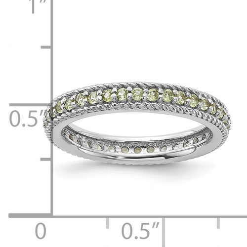 Sterling Silver Stackable Expressions Polished Peridot Eternity Ring