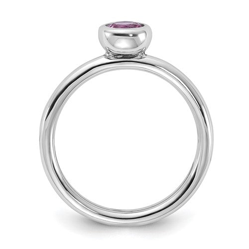 Sterling Silver Stackable Expressions Created Pink Sapphire Ring