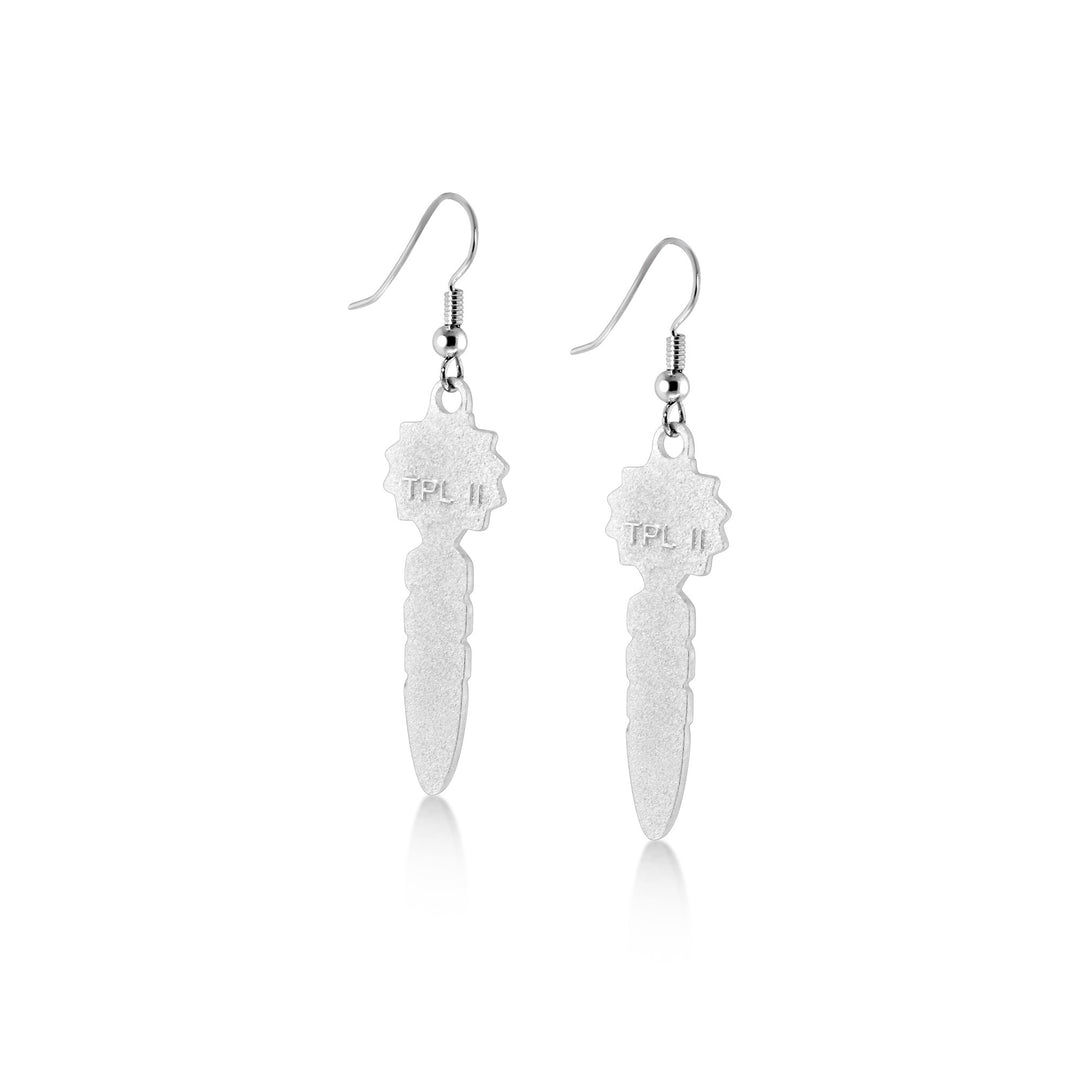 Pinecone Patchwork Birthstone Feather Earring (Black/White)-LumbeeJewelry.com