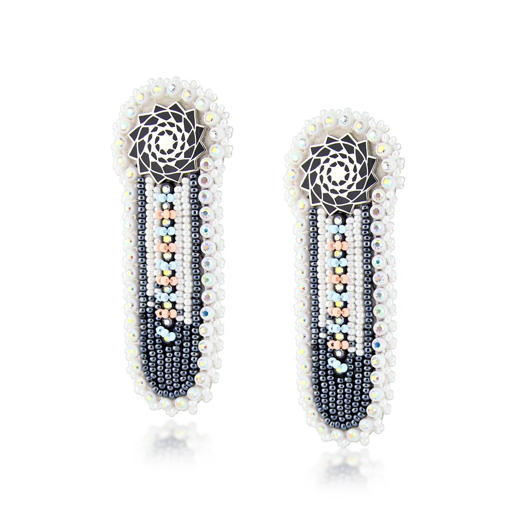 Hand Beaded Earrings Black-LumbeeJewelry.com