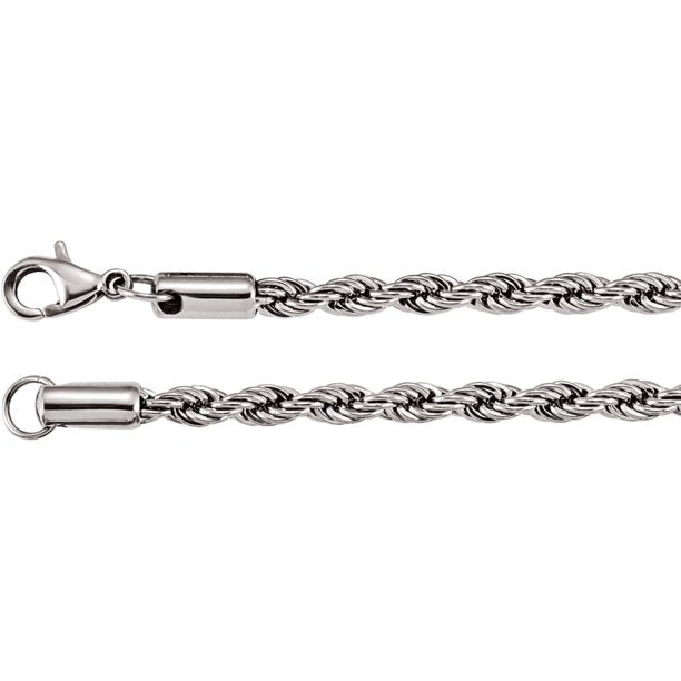 4mm 22 inch Rope Stainless Chain Necklace – LumbeeJewelry.com