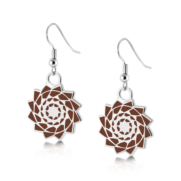 Pinecone Patchwork Earring (Brown)-LumbeeJewelry.com