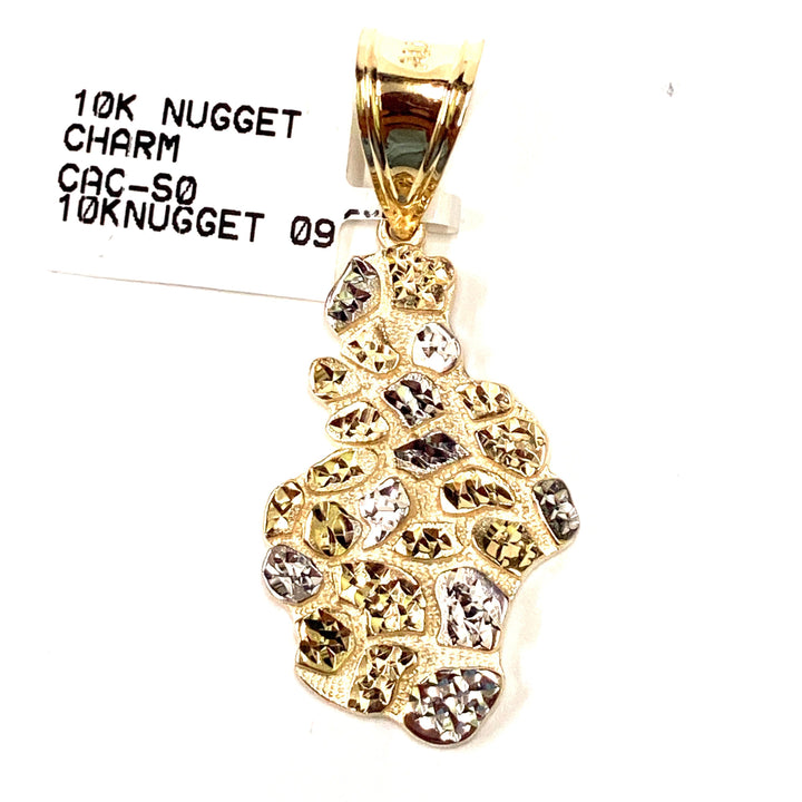 10kt Gold Nugget Charm Pendant-LumbeeJewelry.com