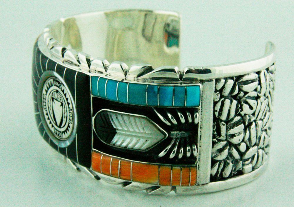 Custom Cuff Inlay Bracelet Sterling-LumbeeJewelry.com