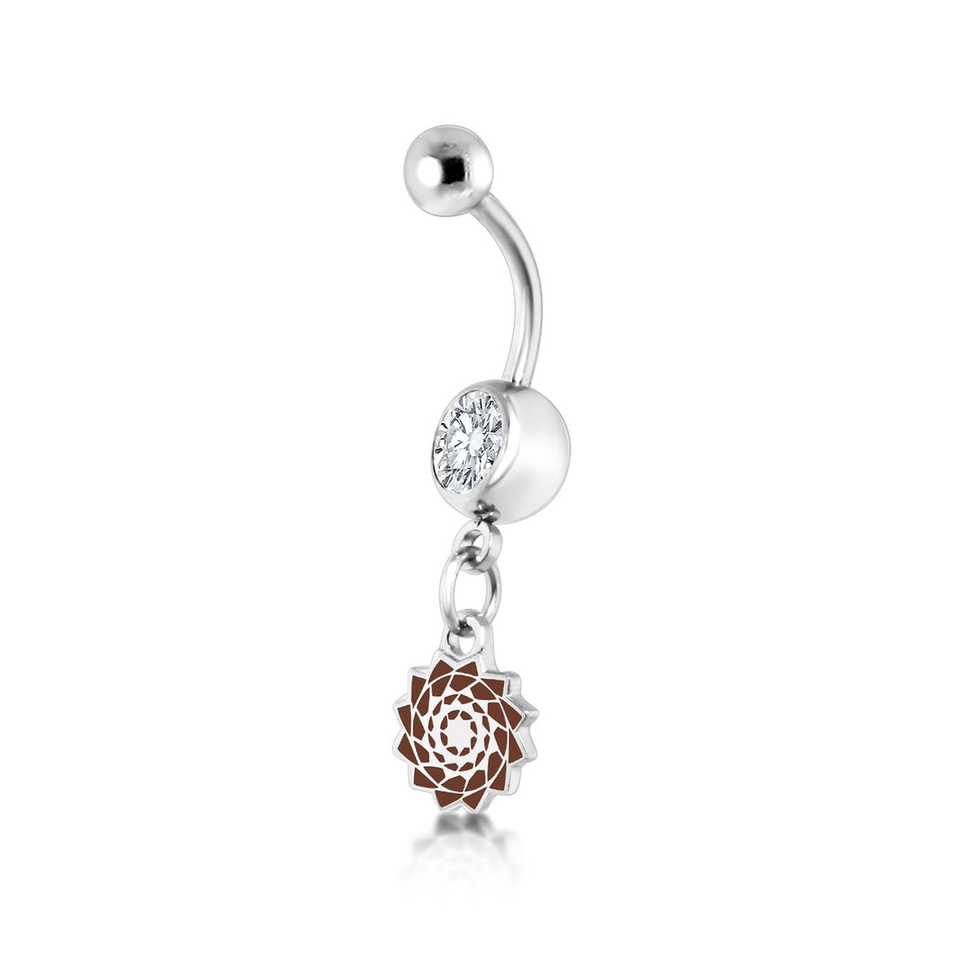 Pinecone Patchwork Belly Ring (Brown)-LumbeeJewelry.com