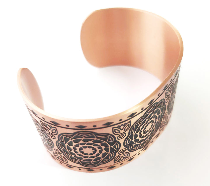 Pinecone Patchwork Copper Cuff Bracelet-LumbeeJewelry.com