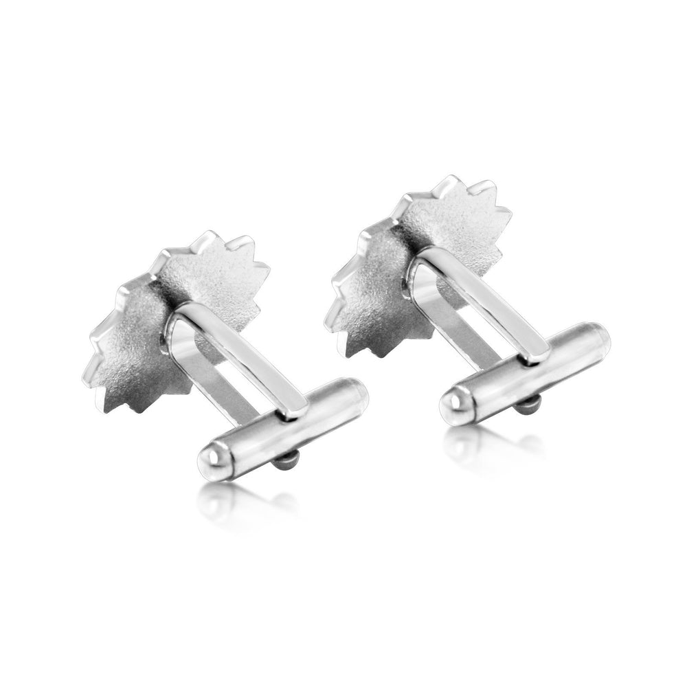 Pinecone Patchwork Cuff Links (Silver)-LumbeeJewelry.com