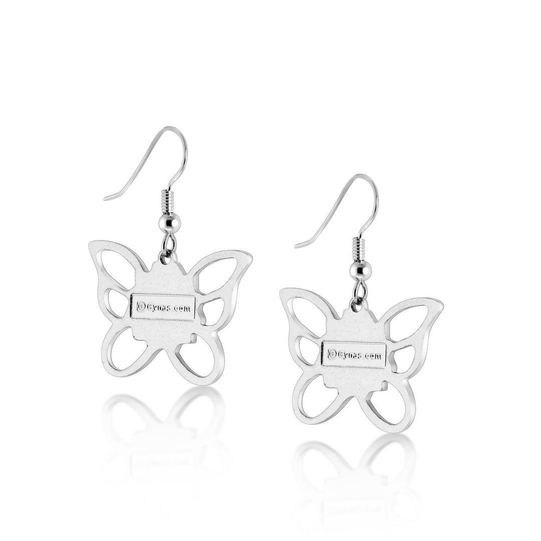 Pinecone Patchwork Butterfly Earring (Black)-LumbeeJewelry.com