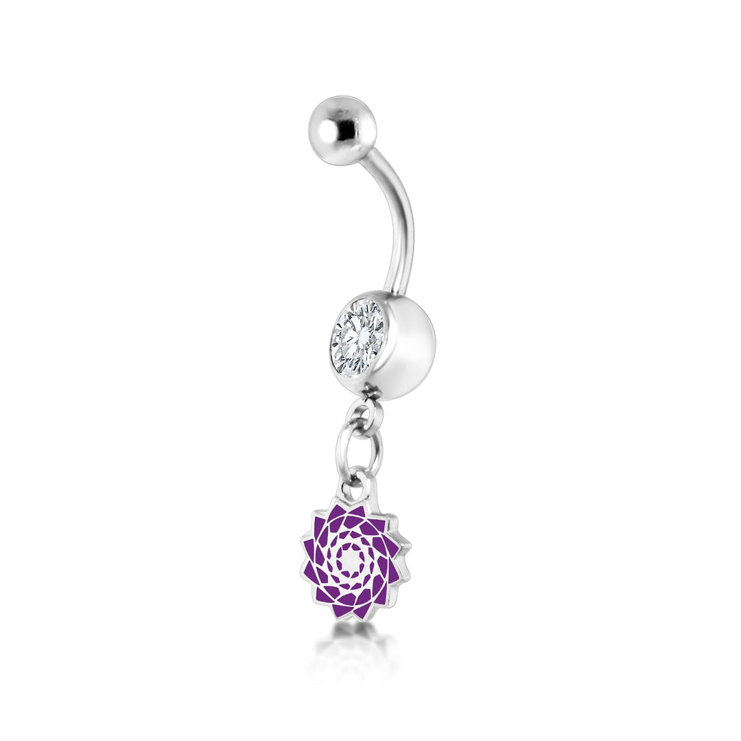 Pinecone Patchwork Belly Ring (Purple)-LumbeeJewelry.com